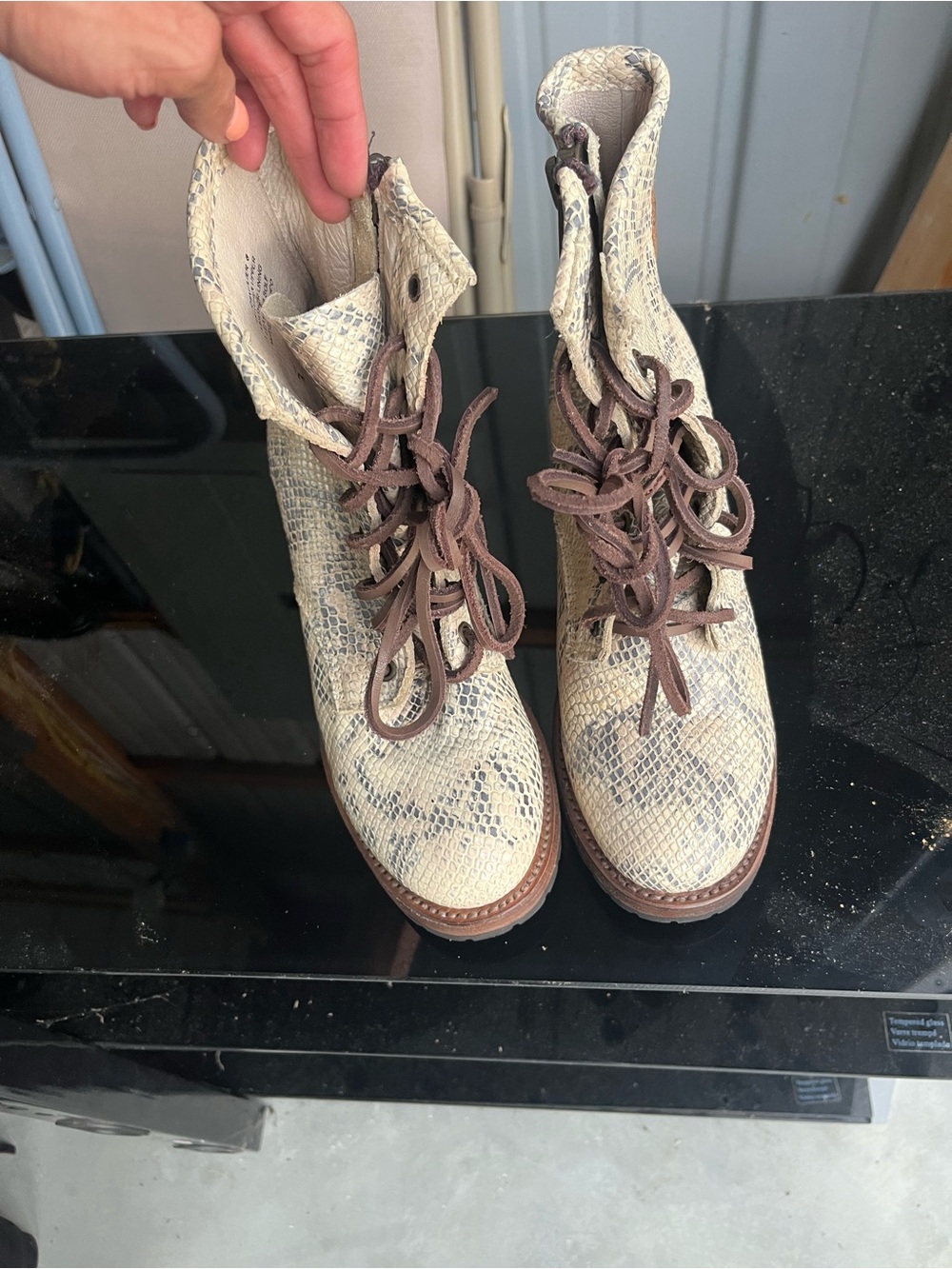 Women’s FREEBIRD GENUINE Snake- Lace-Up Boots